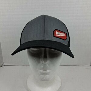 Milwaukee Gridiron Trucker Hat Grey Black Snapback Mesh Cap RN 150428